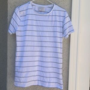 LINDBERGH Men's White & Black Stripe Short Sleeve Tshirt Size L